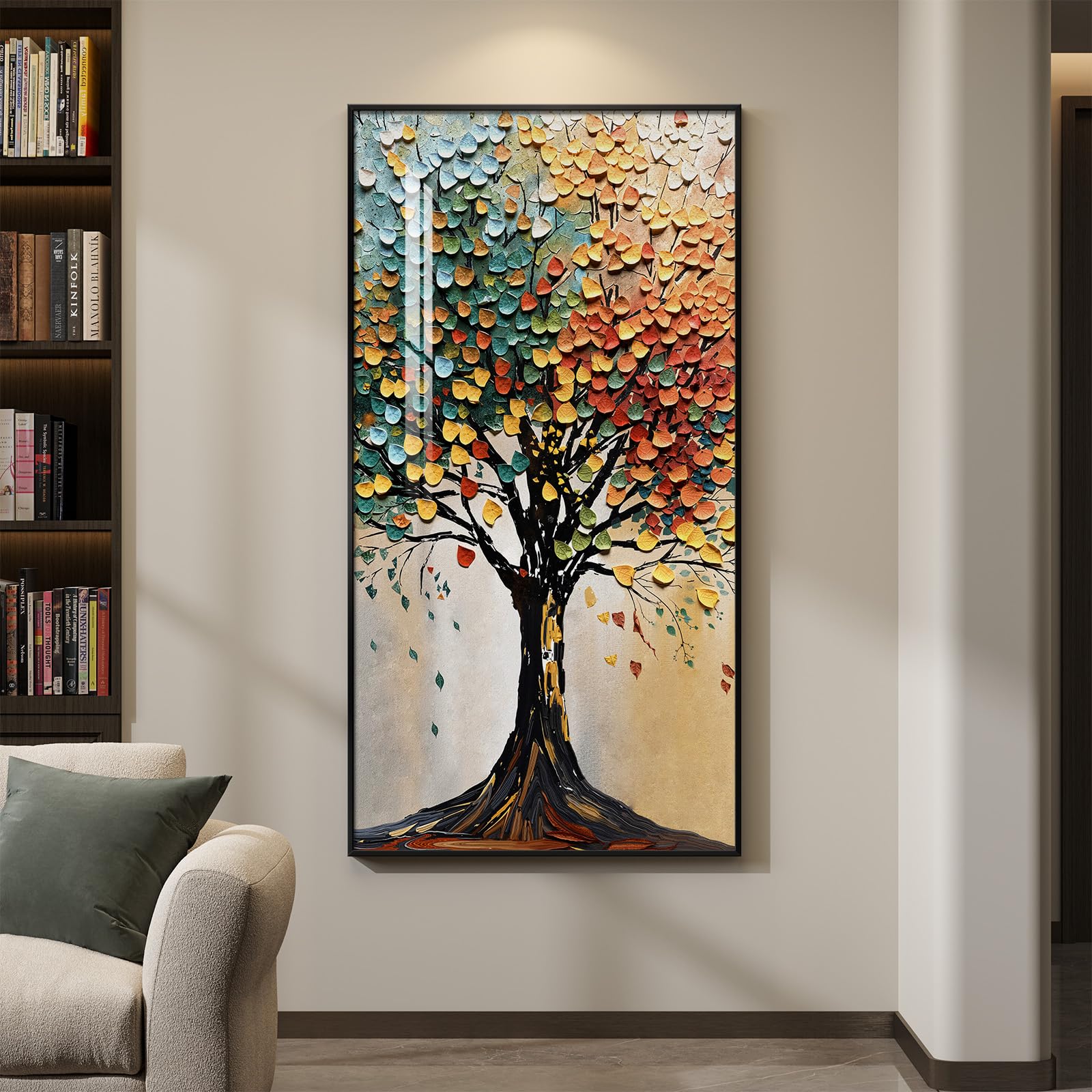 Amazon.com: Large Framed Vertical Tree of Life Wall Art for Living